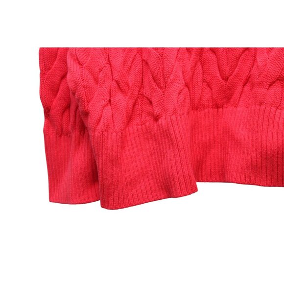 Lands End Drifter 1/4 Zip Sweater 2X Red Cable Knit Classic Preppy 100% Cotton - Picture 6 of 14